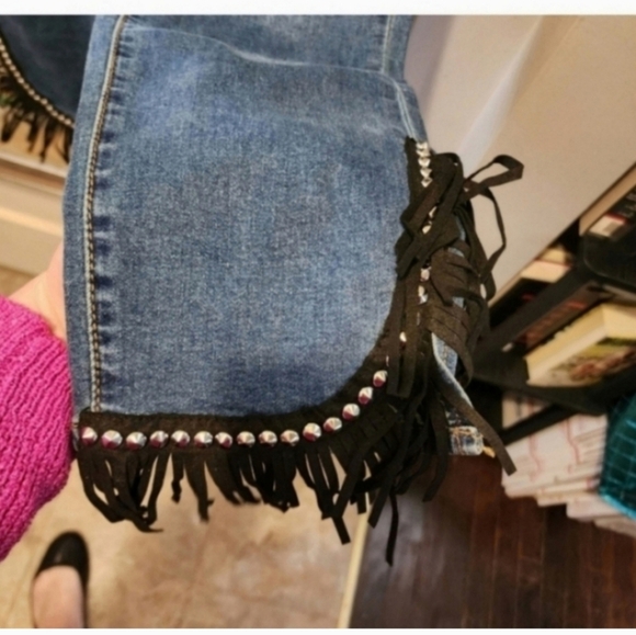 🍁🍂Venus size 18 studded fringe skinny jeans - Picture 5 of 7
